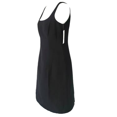 Teri Jon Rickie Freeman Cocktail Formal Silk Dress Black Size 4 Swoop Neck Strap 