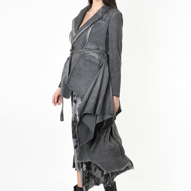 Over Dyed High Low Transformable Jacket in GREY STORM or GREEN