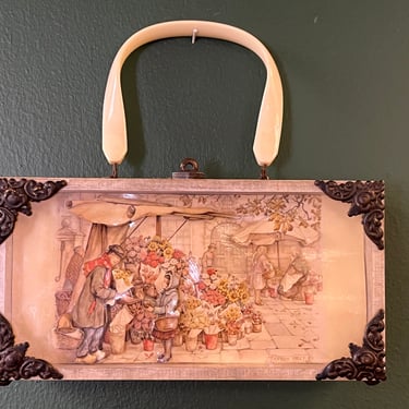 anton pieck box purse the flower market 3D handbag 