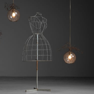 Wire &amp; Glass Pendants / Dress Form