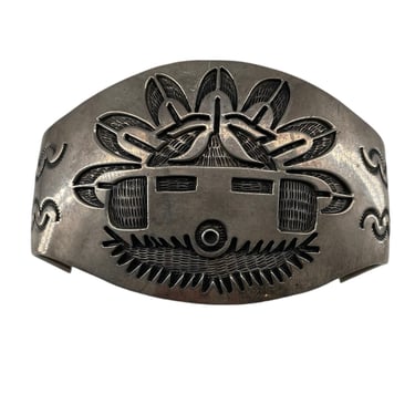 Hopi Kachina Sterling Silver Cuff Bracelet