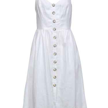 Reformation - Ivory Sleeveless Button Front Linen Dress Sz 6