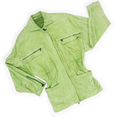 Gianni Versace 90s green suede jacket