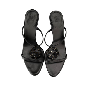 Gucci Black Studded Kitten Heels