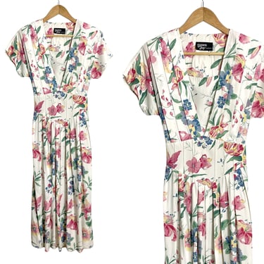 Dawn Joy floral dress - 1980s vintage - size 3 