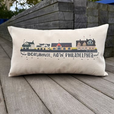 Boathouse Row Linen Pillow
