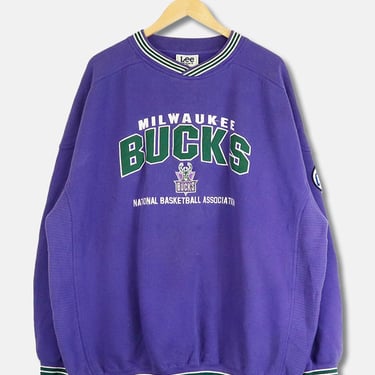 Vintage NBA Embroidered Milwaukee Bucks Crewneck Sweatshirt Sz 2XL