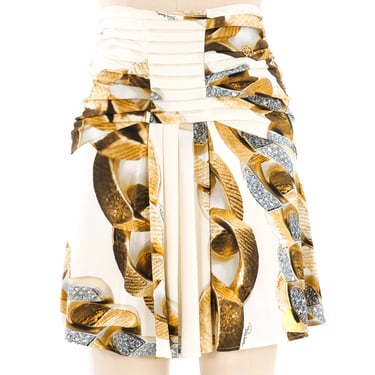 Roberto Cavalli Gold Chain Printed Skirt