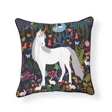 Unicorn in the Magic Forest Pillow