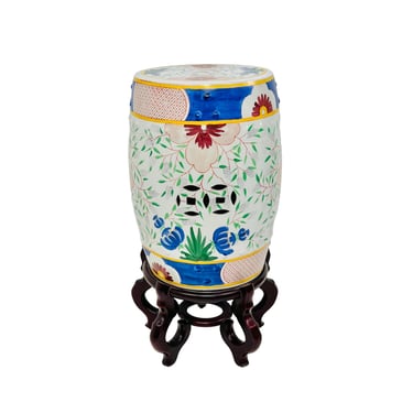 #1556 Asian Garden Stool with Wood Stand