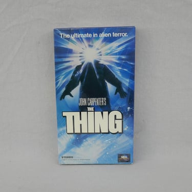 VHS tape of John Carpenter's The Thing (1982) - Classic 1980s Horror Movie - 1990 MCA release in open shrink - plays great 