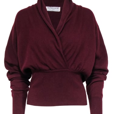 Gloria Sachs - Maroon 100% Cashmere Sweater Sz S