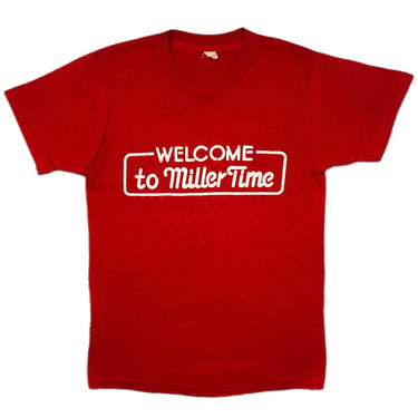 Vintage 80s “Welcome to Miller Time” Miller Brewing Company Graphic T-Shirt Size Medium 