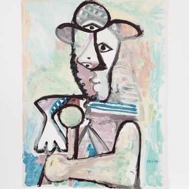 Buste d'Homme by Pablo Picasso, Marina Picasso Estate Lithograph Poster 