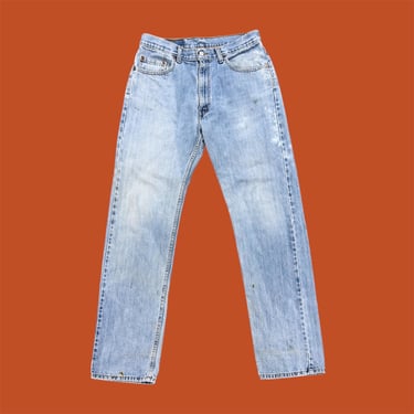 Vintage Levi's Jeans Retro 1990s Red Tab + Size 34X34 + 505s + Straight Leg + Light Wash + Denim + Distressed + Unisex Bottoms 