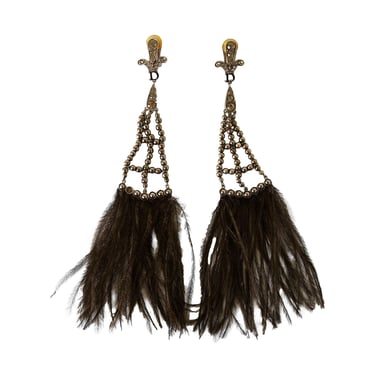 Dior Jumbo Crystal Feather Earrings