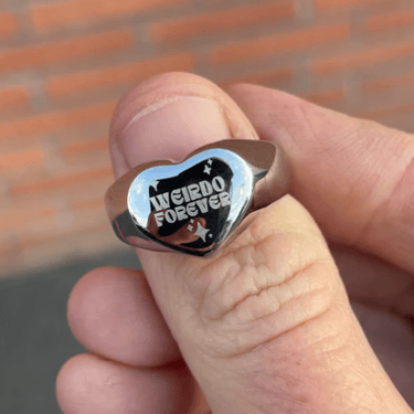 Weirdo Forever Heart Signet Ring