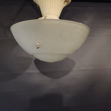 Vintage 3 Chain Light with Porcelain Fixture 10