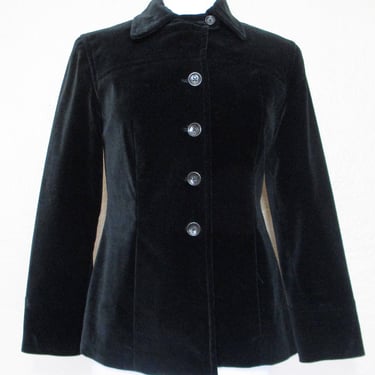 Black Velvet Jacket, Vintage 90s Banana Republic, Size 2 Women 