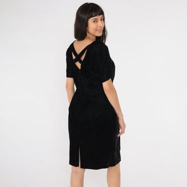 Vintage Black Velvet Dress 90s Criss-Cross Back Party | Shop Exile -  Tucson, AZ | ATTIC