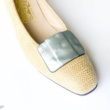 1960s Gray Lucite Shoe Clip | 60s Gray Plastic Shoe Buckle | France 