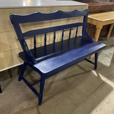 Blue Wooden Seating Bench