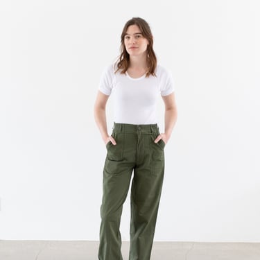 Vintage 26 Waist Army Pants | Cotton Poly Utility Army Pant | Green Fatigues | Made in USA | F473 