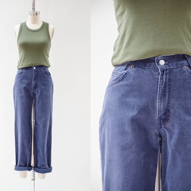 vintage Levi's 550 jeans | 90s vintage mid rise navy blue relaxed fit straight leg boyfriend mom jeans 27x30 