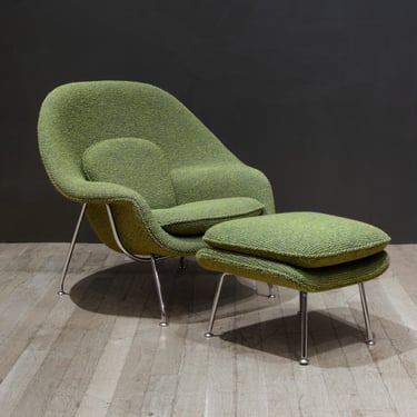 Reupholstered Womb Chair and Ottoman by Eero Saarinen for Knoll