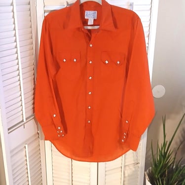 Vintage Rockmount Ranchwear Denver / RED / Diagonal Pearl Snaps / Med / Long Tail 