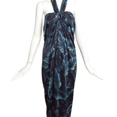 LANVIN- 2011 Silk Print Sarong Style Dress, Size 10