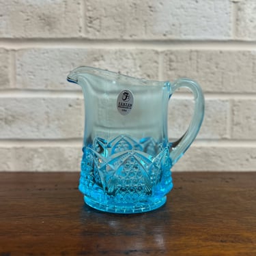 Vintage Fenton Light Blue Glass Diamond Point Creamer 