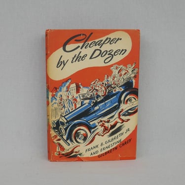 Cheaper By the Dozen (1948) by Frank B Gilbreth Jr & Ernestine Gilbreth Carey - Hardcover - Humorous Family Story -Vintage Book 