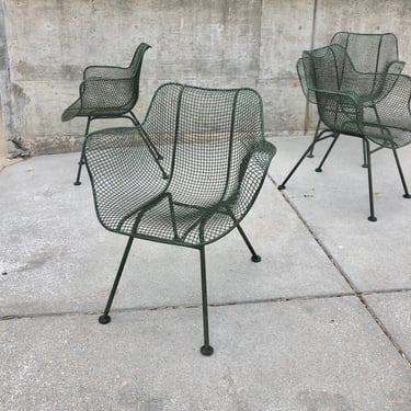 Vintage Classic Russell Woodard Mesh Armchairs(set of 4) and Matching Octagon Table 