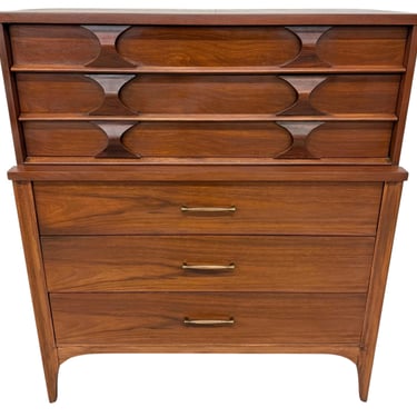 Mid-Century Modern Kent Coffey Perspecta Walnut High Chest 