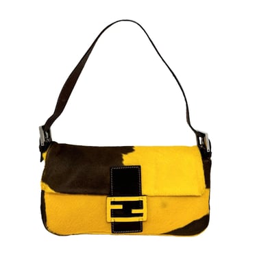 Fendi Yellow Cow Print Baguette