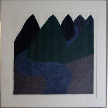 Carol Summers The Li Kiang Signed Modern Color Woodcut 1982 Framed 