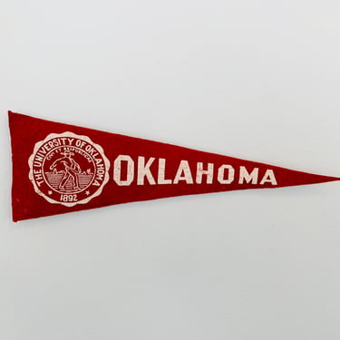 Vintage University of Oklahoma Mini 9 inch Pennant 