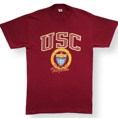 Vintage 80s/90s Desert Sportswear University of Southern California USC Trojans Crest Logo Graphic T-Shirt Size Large/XL 