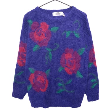 Floral Wool Grandma Sweater