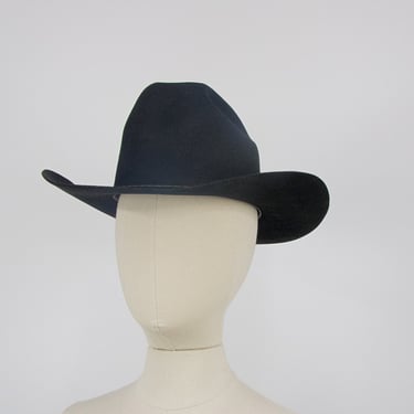 Vintage Stetson Beaver Black Hat, Western Stetson Hat, Vintage 10X Beaver Hat, Western Wear, Size 7 1/4 by Mo