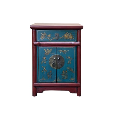 <廃盤品> VITRINI(turquoise blue-oak) Distressed Turquoise Elmwood Chinese Ming Storage