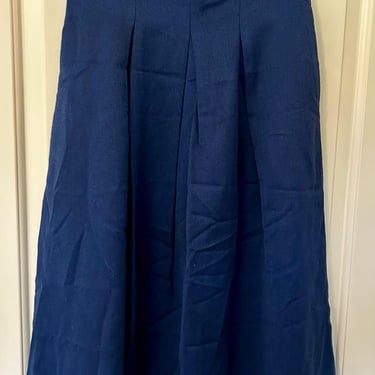 Norton McNaughton Petites navy blue wide pleat skirt with pockets 