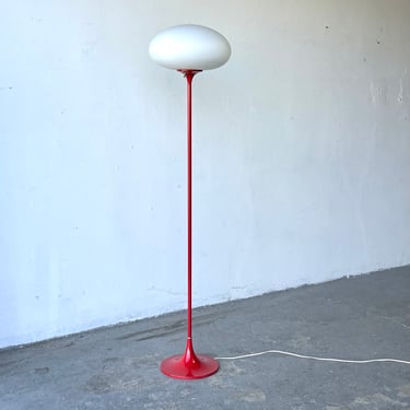MCM Mid Century Red Laurel Mushroom Floor Lamp Bill Curry Design 