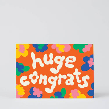 'Huge Congrats' Embossed Greetings Card