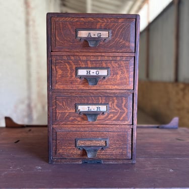 Vintage Oak 4 Drawer Yawman & Erbe Cabinet 