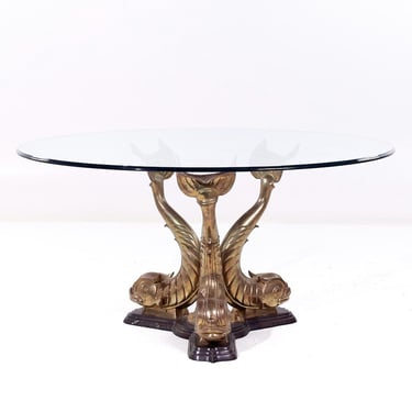 Mid Century Brass Koi Dining Table - mcm 