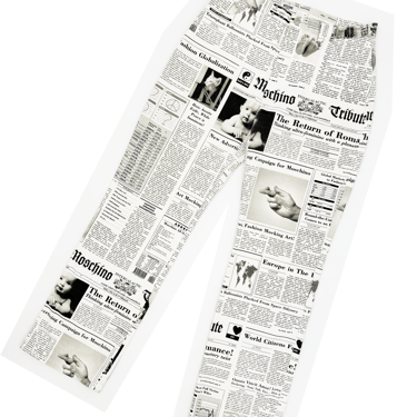 Moschino white newsprint pants