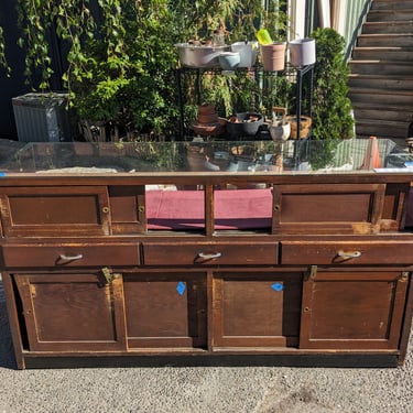 Glass and Wood Display Case 80 x 42 x 24