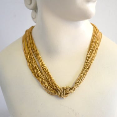 1960s/70s Gold Chain Knot Necklace 